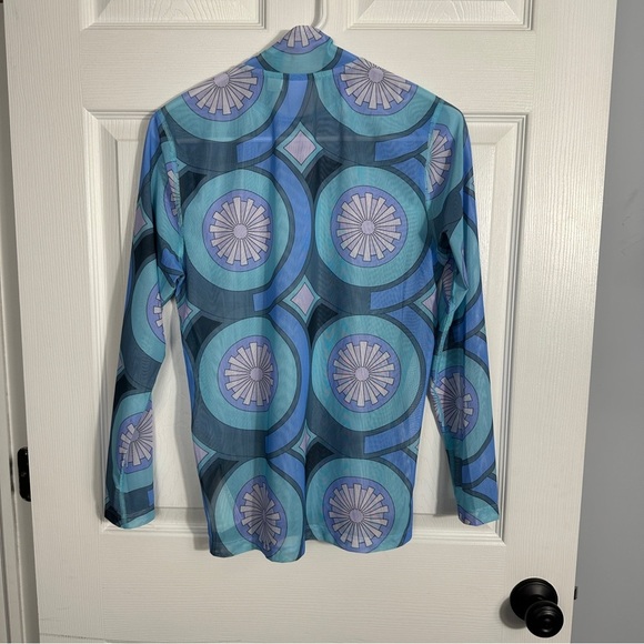 Puma x Palomo tight longsleeve mesh shirt, rubber label at hem, mock neck, sz. S - Picture 11 of 11